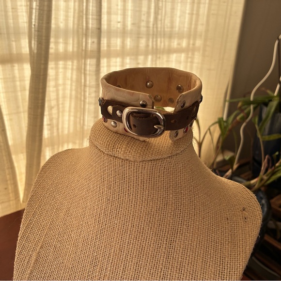 Jewelry - Leather Cuff Bracelet With Buckle Closure